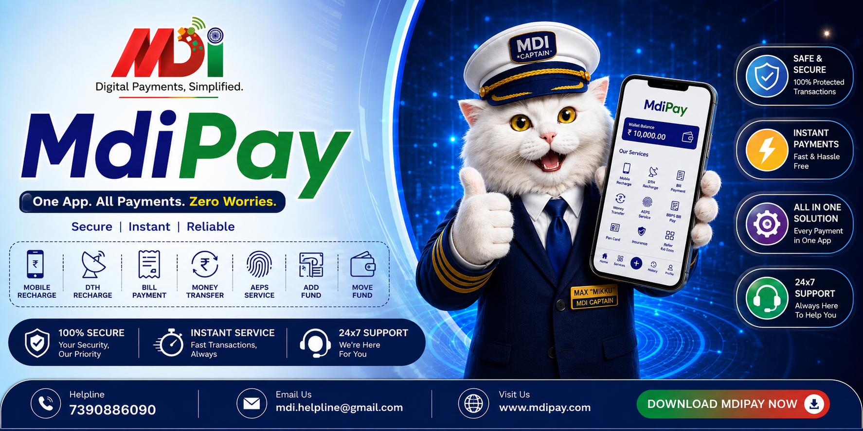 MdiPay — One App. All Payments. Zero Worries.